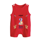 Make The Second Month Unforgettable With Our Exclusive Customized Romper Suit For Babies - RED - 0 - 5 Months Old (Chest 18")