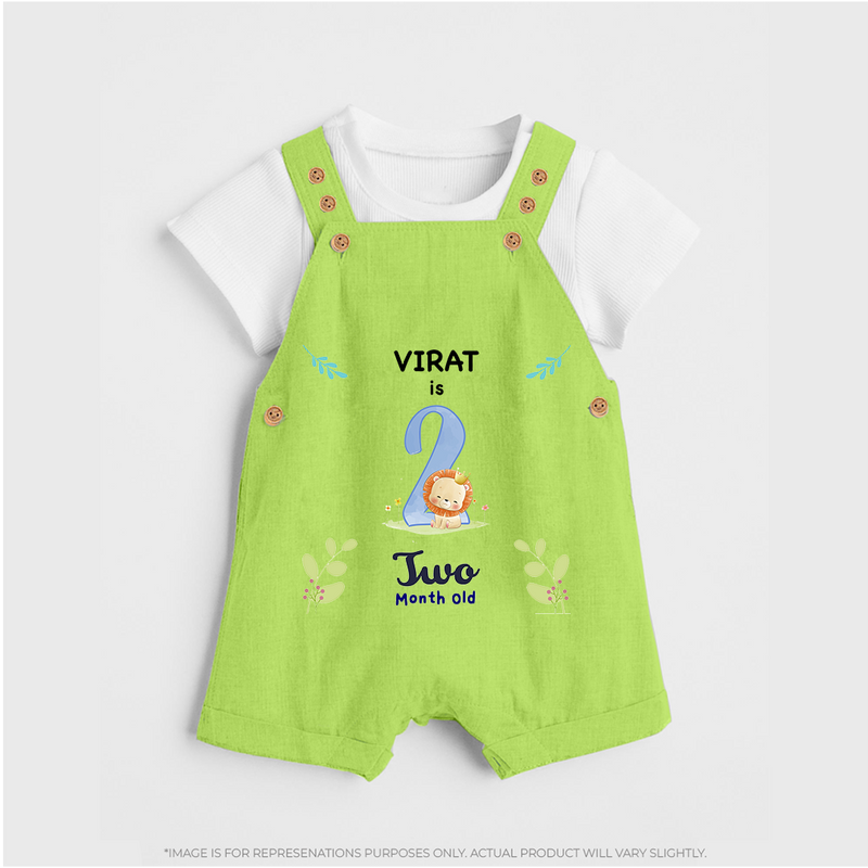 Make The Second Month Unforgettable With Our Exclusive Customized Dungaree Set For Babies - GREEN - 0 - 5 Months Old (Chest 18")