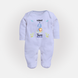 Make The Second Month Unforgettable With Our Exclusive Customized Sleep Suit For Babies - BABY BLUE - New Born (Chest 7.5")