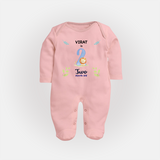 Make The Second Month Unforgettable With Our Exclusive Customized Sleep Suit For Babies - BABY PINK - New Born (Chest 7.5")