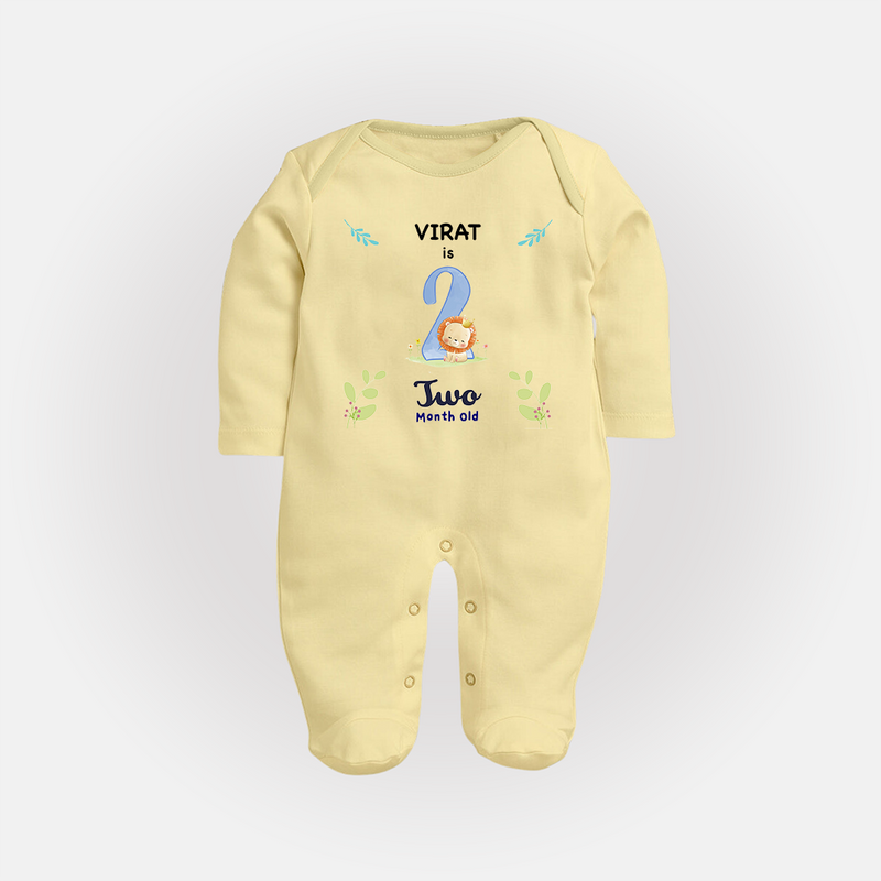 Make The Second Month Unforgettable With Our Exclusive Customized Sleep Suit For Babies - PASTEL YELLOW - New Born (Chest 7.5")