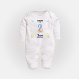 Make The Second Month Unforgettable With Our Exclusive Customized Sleep Suit For Babies - WHITE - New Born (Chest 7.5")