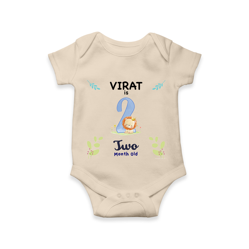 2 Month Milestone Baby Bodysuit Outfit | Personalized Romper/Onesie | Perfect for Photoshoots - IVORY - New Born (Chest 14")
