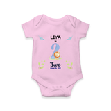 Celebrate The 2nd Month Birthday Custom Romper/ Onesie, Personalized with your little one's name - PINK - 0 - 3 Months Old (Chest 16")