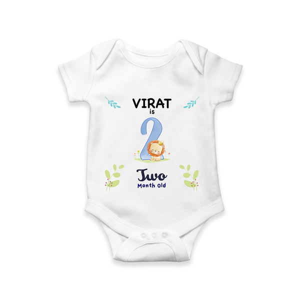 2 Month Milestone Baby Bodysuit Outfit | Personalized Romper/Onesie | Perfect for Photoshoots - WHITE - New Born (Chest 14")
