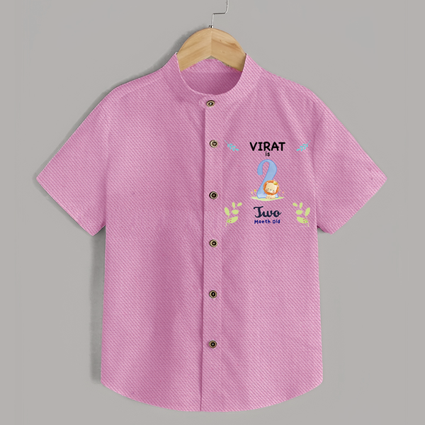 2 Month Milestone Baby Shirt Outfit | Personalized Shirt | Perfect for Photoshoots - BABY PINK - 0 - 6 Months Old (Chest 23")