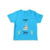 Make The Second Month Unforgettable With Our Exclusive Customized T-Shirt For Babies - SKY BLUE - 0-5 Months Old (Chest 17")