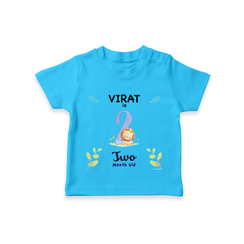 2 Month Milestone Baby T-Shirt Outfit | Personalized T-Shirt | Perfect for Photoshoots - SKY BLUE - 0-5 Months Old (Chest 17")