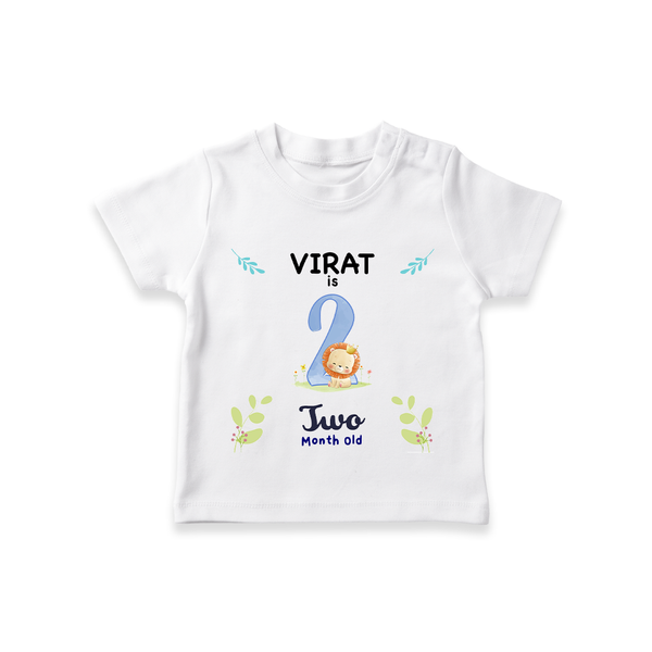 2 Month Milestone Baby T-Shirt Outfit | Personalized T-Shirt | Perfect for Photoshoots - WHITE - 0-5 Months Old (Chest 17")