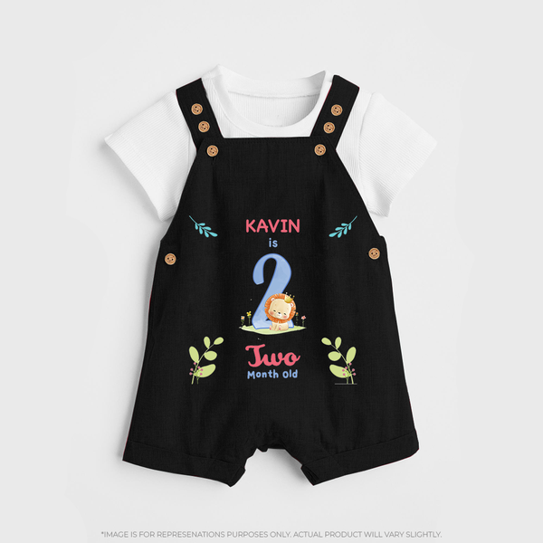 Make The Second Month Unforgettable With Our Exclusive Customized Dungaree Set For Babies - BLACK - 0 - 5 Months Old (Chest 18")