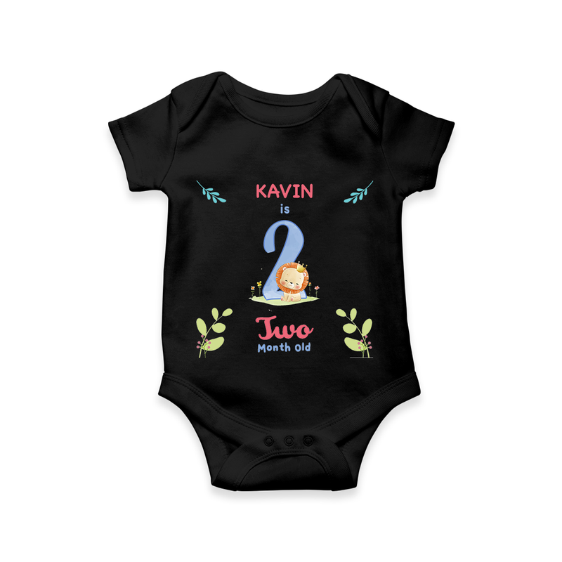 Make The Second Month Unforgettable With Our Exclusive Customized Romper For Babies - BLACK - 0 - 3 Months Old (Chest 16")