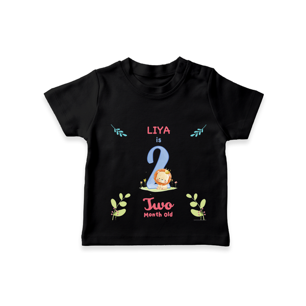 "Celebrate your kids 2nd month"  - Personalized TShirt  - BLACK - 0 - 5 Months Old (Chest 17")