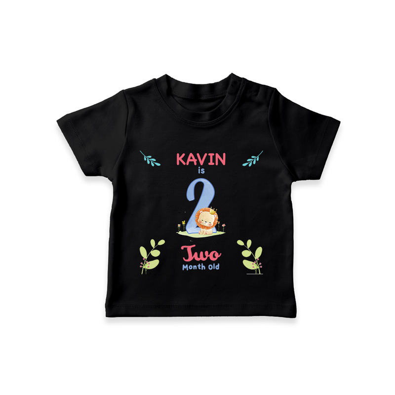 2 Month Milestone Baby T-Shirt Outfit | Personalized T-Shirt | Perfect for Photoshoots - BLACK - 0-5 Months Old (Chest 17")