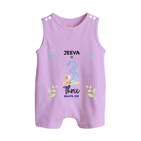 3 Month Milestone Baby Romper Suit/ Sleeveless Romper Outfit | Personalized Romper Suit/ Sleeveless Romper | Perfect for Photoshoots - LILAC - 0 - 5 Months Old (Chest 18")