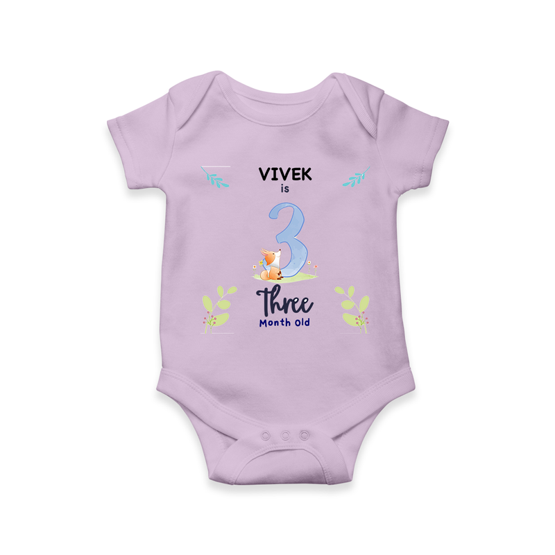 Celebrate The 3rd Month Birthday Custom Romper/ Onesie, Personalized with your little one's name