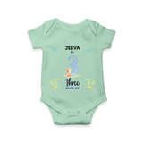 3 Month Milestone Baby Bodysuit Outfit | Personalized Romper/Onesie | Perfect for Photoshoots - MINT GREEN - New Born (Chest 14")