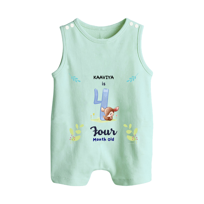 Make The Fourth Month Unforgettable With Our Exclusive Customized Romper Suit For Babies - MINT GREEN - 0 - 5 Months Old (Chest 18")