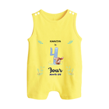 Make The Fourth Month Unforgettable With Our Exclusive Customized Romper Suit For Babies - PASTEL YELLOW - 0 - 5 Months Old (Chest 18")