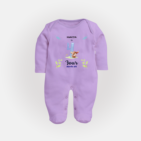 Make The Fourth Month Unforgettable With Our Exclusive Customized Sleep Suit For Babies - LILAC - New Born (Chest 7.5")