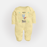 Make The Fourth Month Unforgettable With Our Exclusive Customized Sleep Suit For Babies - PASTEL YELLOW - New Born (Chest 7.5")