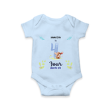 Make The Fourth Month Unforgettable With Our Exclusive Customized Romper For Babies - BABY BLUE - 0 - 3 Months Old (Chest 16")