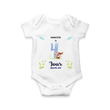 Make The Fourth Month Unforgettable With Our Exclusive Customized Romper For Babies - WHITE - 0 - 3 Months Old (Chest 16")