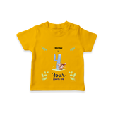 "Celebrate your kids 4th month"  - Personalized TShirt  - CHROME YELLOW - 0 - 5 Months Old (Chest 17")