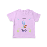 Make The Fourth Month Unforgettable With Our Exclusive Customized T-Shirt For Babies - LILAC - 0-5 Months Old (Chest 17")