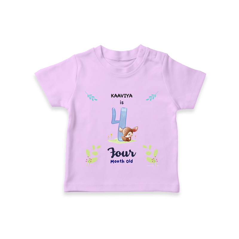 Make The Fourth Month Unforgettable With Our Exclusive Customized T-Shirt For Babies - LILAC - 0-5 Months Old (Chest 17")