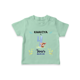 4 Month Milestone Baby T-Shirt Outfit | Personalized T-Shirt | Perfect for Photoshoots - MINT GREEN - 0-5 Months Old (Chest 17")
