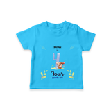 "Celebrate your kids 4th month"  - Personalized TShirt  - SKY BLUE - 0 - 5 Months Old (Chest 17")