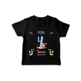 4 Month Milestone Baby T-Shirt Outfit | Personalized T-Shirt | Perfect for Photoshoots - BLACK - 0-5 Months Old (Chest 17")