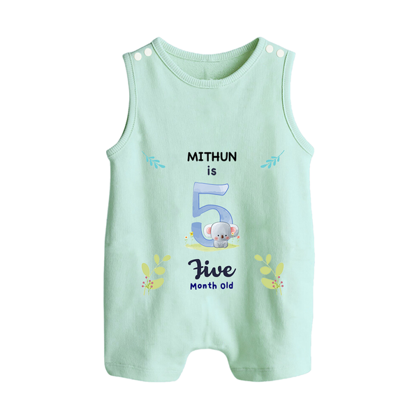 Make The Fifth Month Unforgettable With Our Exclusive Customized Romper Suit For Babies - MINT GREEN - 0 - 5 Months Old (Chest 18")