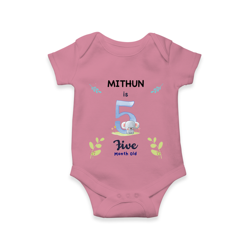 5 Month Milestone Baby Bodysuit Outfit | Personalized Romper/Onesie | Perfect for Photoshoots - ONION - New Born (Chest 14")