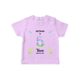 Make The Fifth Month Unforgettable With Our Exclusive Customized T-Shirt For Babies - LILAC - 0-5 Months Old (Chest 17")