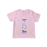 "Celebrate your kids 5th month"  - Personalized TShirt  - PINK - 0 - 5 Months Old (Chest 17")