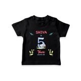 5 Month Milestone Baby T-Shirt Outfit | Personalized T-Shirt | Perfect for Photoshoots - BLACK - 0-5 Months Old (Chest 17")