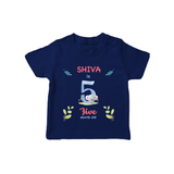 5 Month Milestone Baby T-Shirt Outfit | Personalized T-Shirt | Perfect for Photoshoots - NAVY BLUE - 0-5 Months Old (Chest 17")