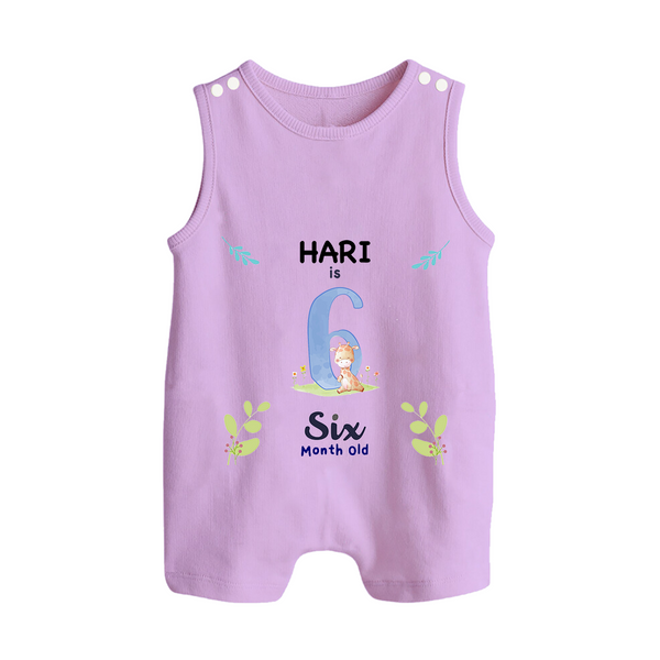 6 Month Milestone Baby Romper Suit/ Sleeveless Romper Outfit | Personalized Romper Suit/ Sleeveless Romper | Perfect for Photoshoots - LILAC - 0 - 5 Months Old (Chest 18")