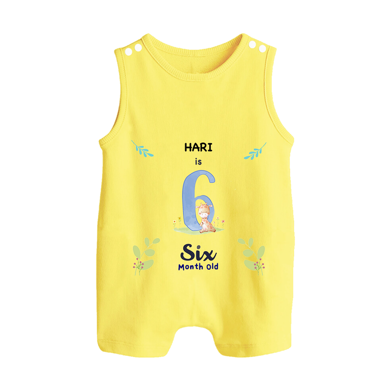 Make The Sixth Month Unforgettable With Our Exclusive Customized Romper Suit For Babies - PASTEL YELLOW - 0 - 5 Months Old (Chest 18")