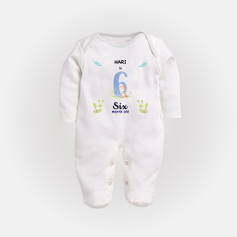 Make The Sixth Month Unforgettable With Our Exclusive Customized Sleep Suit For Babies - WHITE - New Born (Chest 7.5")