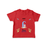 Make The Sixth Month Unforgettable With Our Exclusive Customized T-Shirt For Babies - RED - 0-5 Months Old (Chest 17")