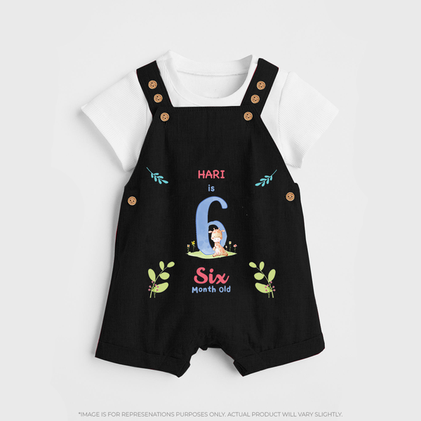 Make The Sixth Month Unforgettable With Our Exclusive Customized Dungaree Set For Babies - BLACK - 0 - 5 Months Old (Chest 18")