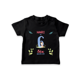 6 Month Milestone Baby T-Shirt Outfit | Personalized T-Shirt | Perfect for Photoshoots - BLACK - 0-5 Months Old (Chest 17")