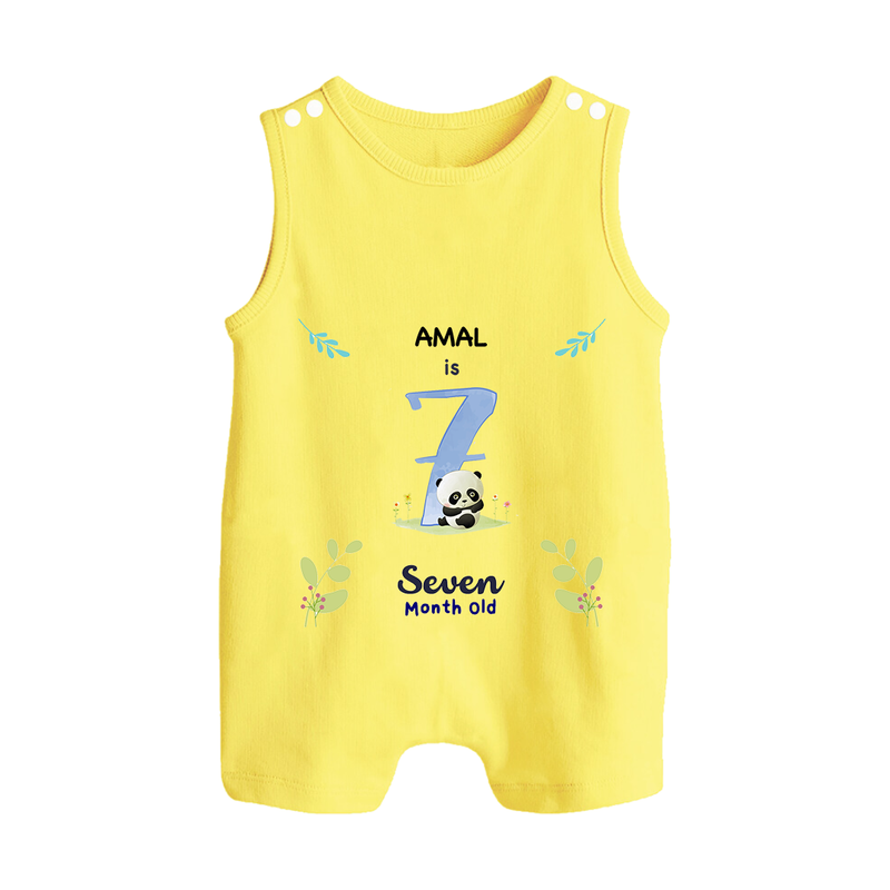 Make The Seventh Month Unforgettable With Our Exclusive Customized Romper Suit For Babies - PASTEL YELLOW - 0 - 5 Months Old (Chest 18")