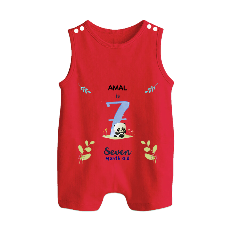 Make The Seventh Month Unforgettable With Our Exclusive Customized Romper Suit For Babies - RED - 0 - 5 Months Old (Chest 18")