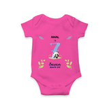 Make The Seventh Month Unforgettable With Our Exclusive Customized Romper For Babies - HOT PINK - 0 - 3 Months Old (Chest 16")