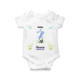 Make The Seventh Month Unforgettable With Our Exclusive Customized Romper For Babies - WHITE - 0 - 3 Months Old (Chest 16")