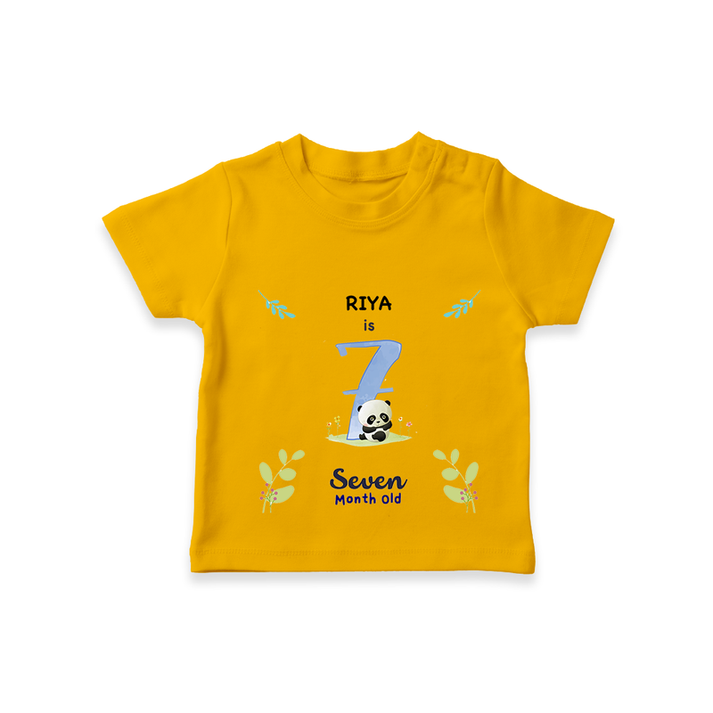 "Celebrate your kids 7th month"  - Personalized TShirt  - CHROME YELLOW - 0 - 5 Months Old (Chest 17")