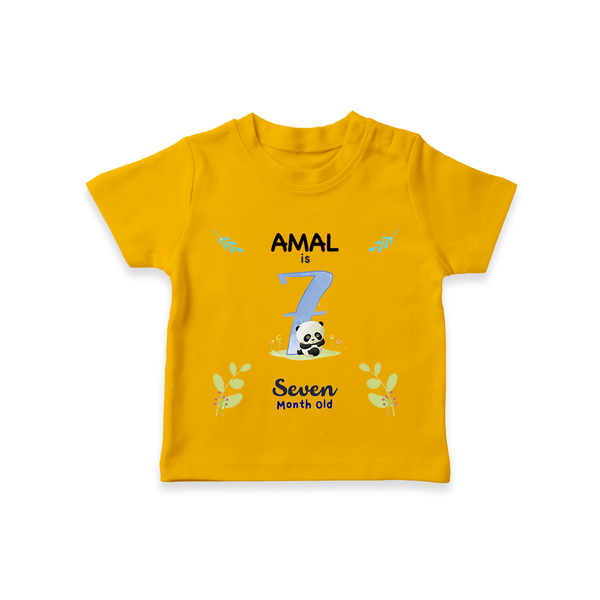 7 Month Milestone Baby T-Shirt Outfit | Personalized T-Shirt | Perfect for Photoshoots - CHROME YELLOW - 0-5 Months Old (Chest 17")